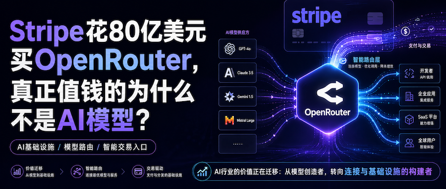 Stripe花80亿美元买OpenRouter，真正值钱的为什么不是AI模型？